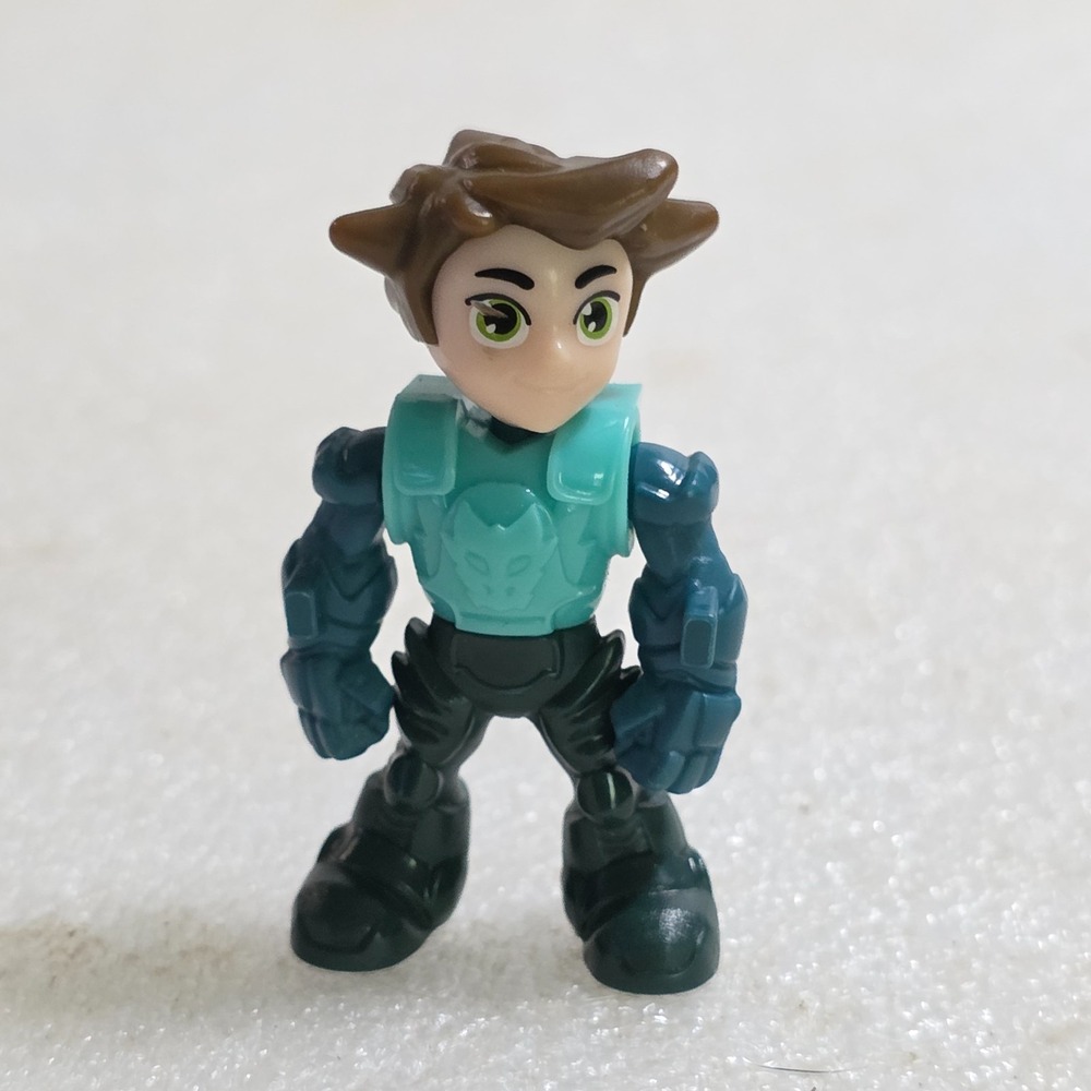 Kinder Joy Surprise Dino Hunter Lacopo Mini Figure VQ187 Teal Armor 2” Posable